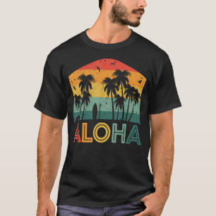 Camiseta Havaí Palm Tree Hawaii Island Summer Beach Vaca