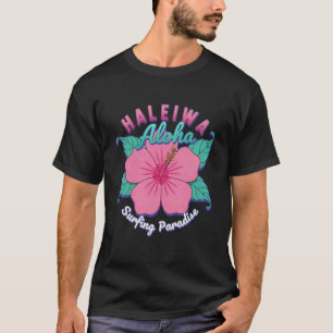 Camiseta Havai Paraíso dos Surfistas Haleiwa Surf Hibiscus