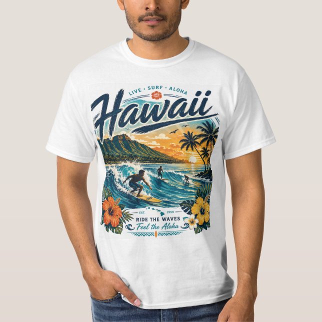 Camiseta Havaí Surfando (Frente)