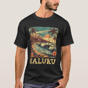 Camiseta Havaí Surfer Beach Haluku Vintage Vacage Retro