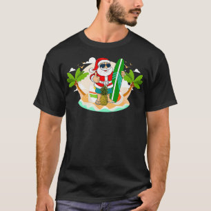 Camiseta Havaí Surfing Santa Claus ou Surf Beach Christm