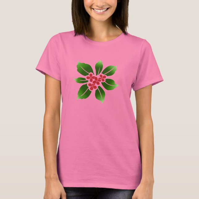 Camiseta Havaiana Holly Mele Kalikimaka Vermelho de Natal (Frente)