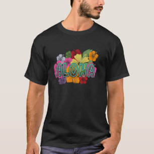Camiseta Havaiano Aloha Hibiscus Flower Hawaii Surfer