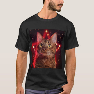Camiseta Havana Brown Cat com fundo estrelado