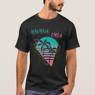 Camiseta Havana Cuba Palmeiras Retro Oceano Navegando em Hi