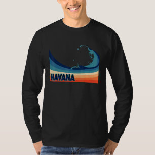 Camiseta Havana Cuba Retro Surf Vazamento e Férias de Pesca