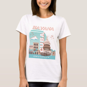 Camiseta Havana Cuba Retro Viagem Art