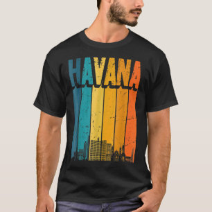 Camiseta Havana Cuba Retro Vintage Sunset Skyline Havana