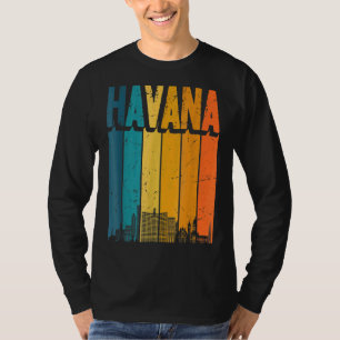 Camiseta Havana Cuba Retro Vintage Sunset Skyline Havana