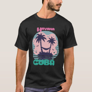 Camiseta Havana Surfing Palm tree Oceano de Férias em Cuba