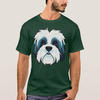 Camiseta Havanês Face Bonita Toon Puppy Dog Lover