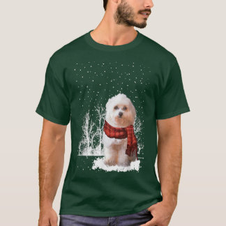 Camiseta Havanês Winter Scarf Dogs Tree Forest Snow Chris