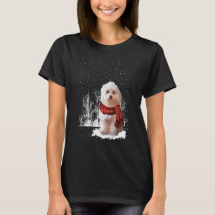 Camiseta Havanês Winter Scarf Dogs Tree Forest Snow Chris