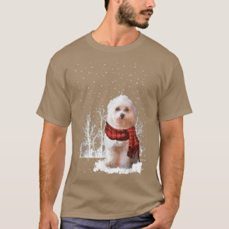Camiseta Havanês Winter Scarf Dogs Tree Forest Snow Chris
