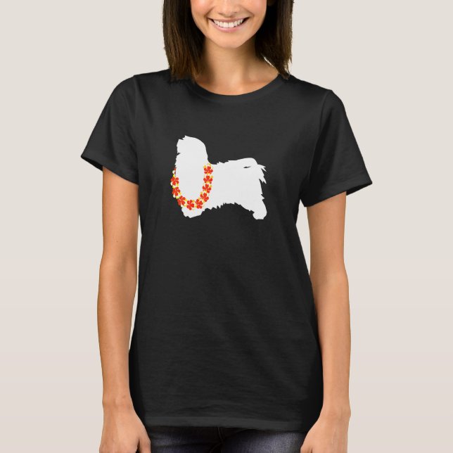 Camiseta Havanese Aloha Hawaiian Lei Dog (Frente)