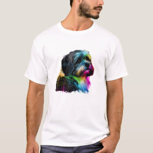 Camiseta Havanese Dog Pop Art Design no Havanês
