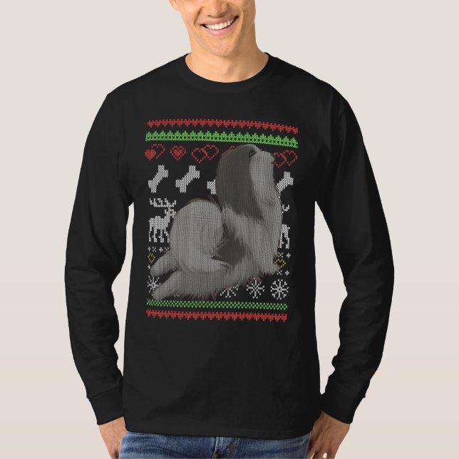 Camiseta Havanese Dog Santa Claus Ugly Natal Padrão X (Frente)
