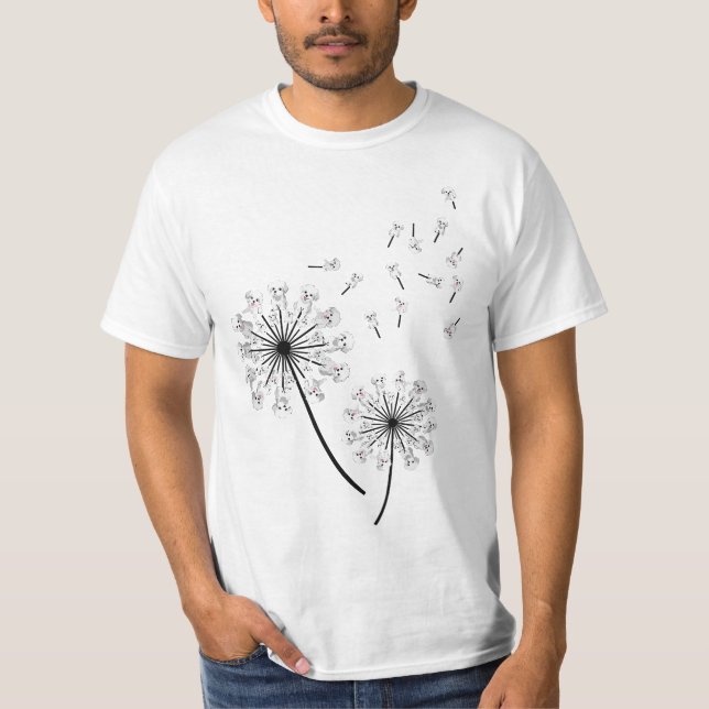 Camiseta Havanese Flower Fly Dandelion Funny Dog Lover  (Frente)