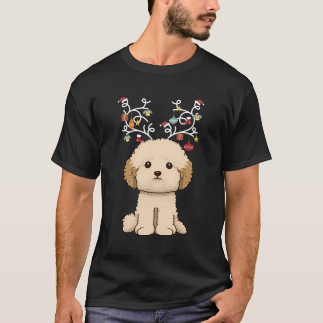Camiseta Havapoo Dog Lover Reindeer Antlers Matando Pajama (Frente)