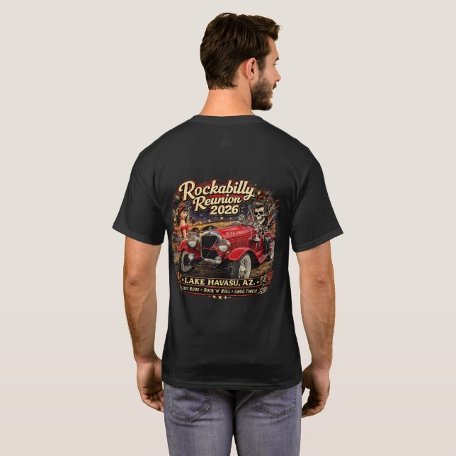 Camiseta Havasu Rockabilly Reunion 2026 T-Shirt (Parte Traseira Completa)