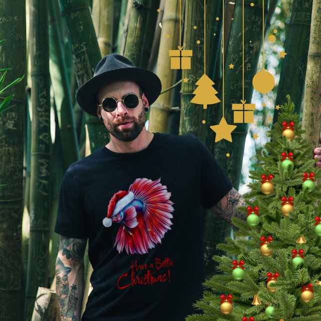 Camiseta Have a Betta Christmas Funny Santa Fish Lover Pun  (Criador carregado)