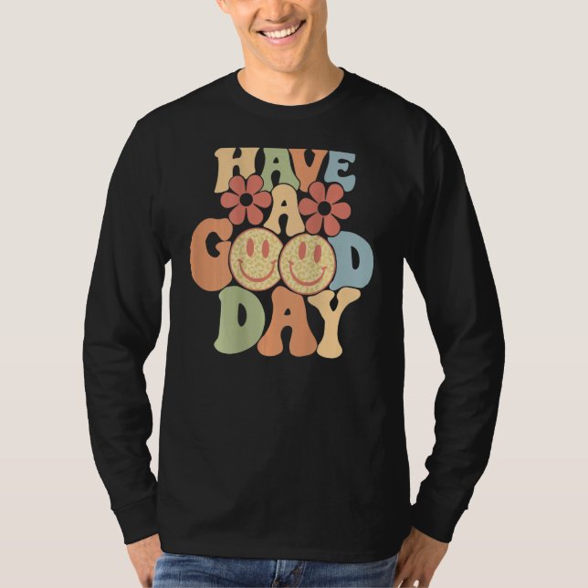 Camiseta Have A Good Day Happy Face Aesthetic Trend (Frente)