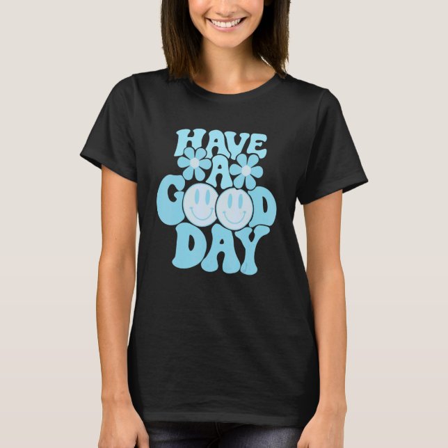 Camiseta Have A Good Day Pink Smile Face Preppy Aesthetic T (Frente)