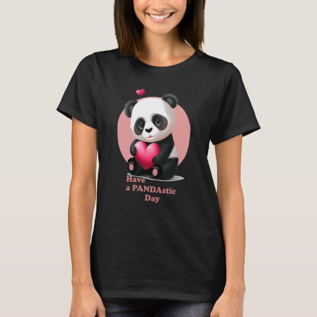 Camiseta Have a Pandastic Day Cute Valentines Day Panda Hea (Frente)
