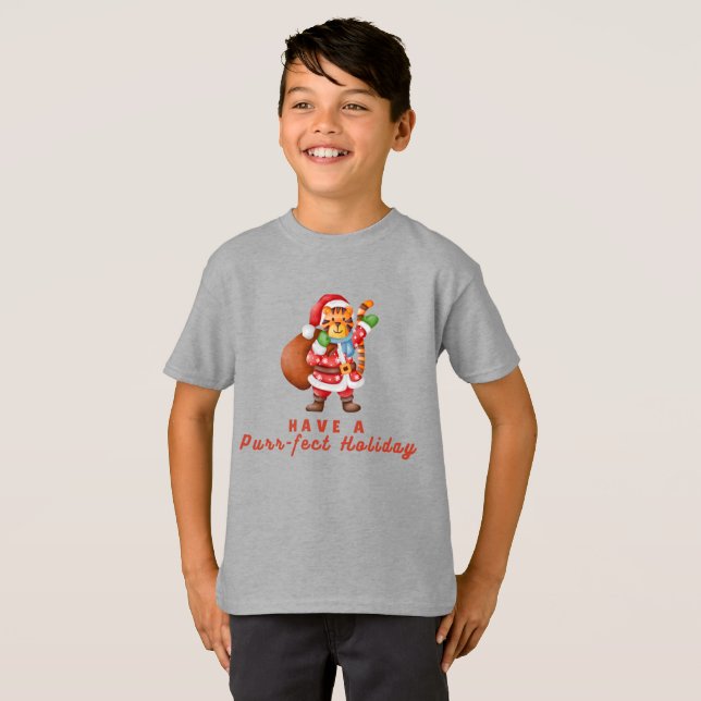Camiseta Have a Purr‑fect Holiday Tiger Christmas Shirt (Frente Completa)