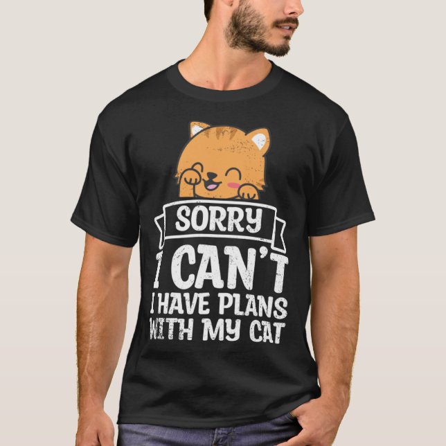 Camiseta Have Plans With Cat Pet Animals  Cats Owner Graphi (Frente)