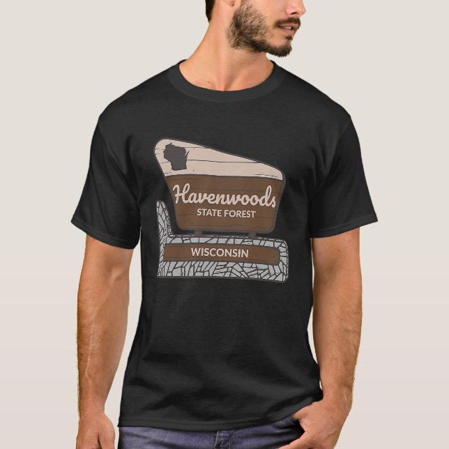 Camiseta Havenwoods State Forest Wisconsin WI Sinal de Boas (Frente)