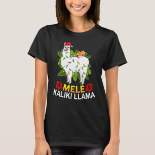 Camiseta Hawaiai Xmas Llama Lights Mele Kalikimaka Llama C