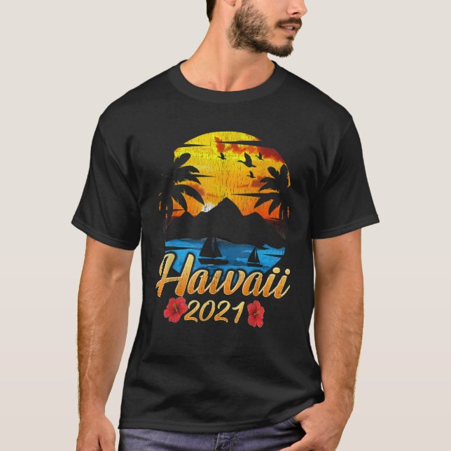Camiseta Hawaii 2021, Matchin de Férias da Família de Camis (Frente)