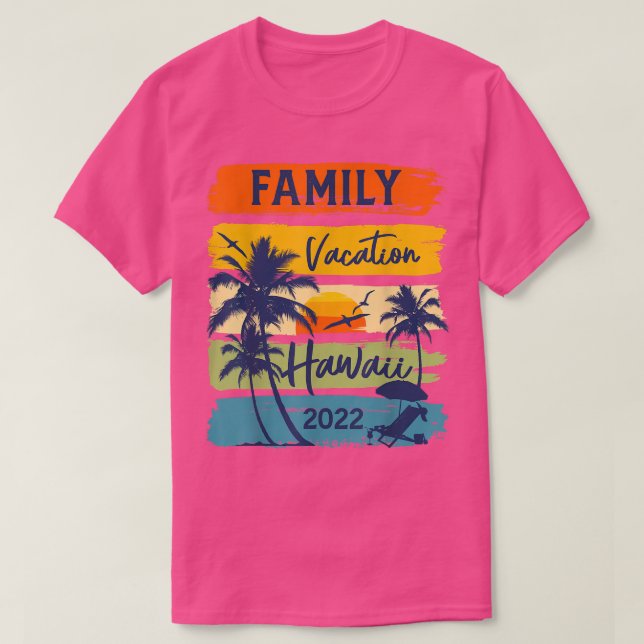 Camiseta Hawaii 2022 HawaiianFamily Vacation Matching Group (Frente do Design)