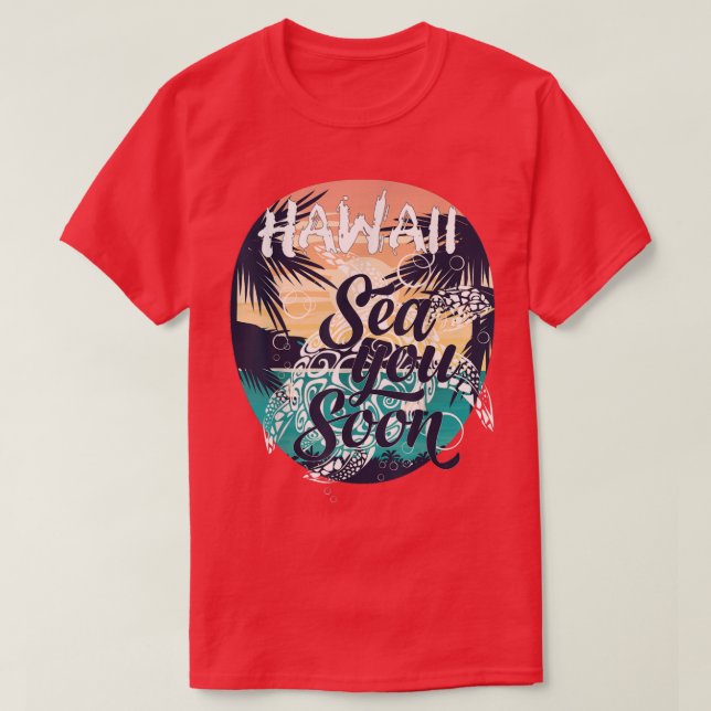 Camiseta Hawaii 2023, Férias da Família de Tartarugas Havai (Frente do Design)