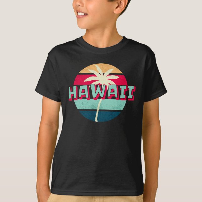 Camiseta Hawaii 80s Vintage Retro Sunset (Frente)
