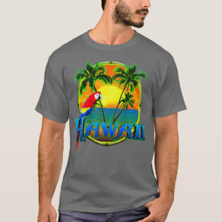 Camiseta Hawaii Beach Sunset Parrot