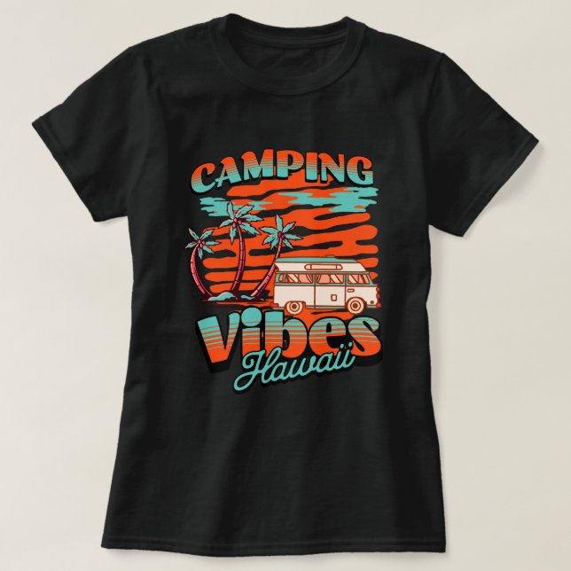 Camiseta Hawaii Camping Vibes (Frente do Design)