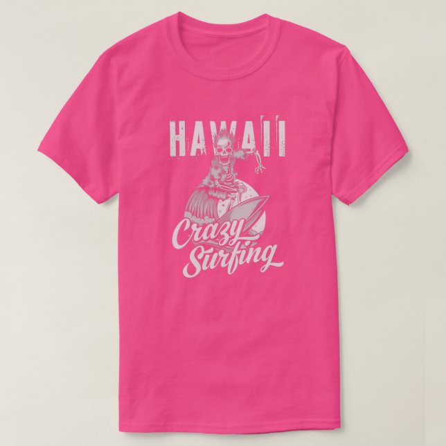 Camiseta Hawaii Crazy Surfing (Frente do Design)