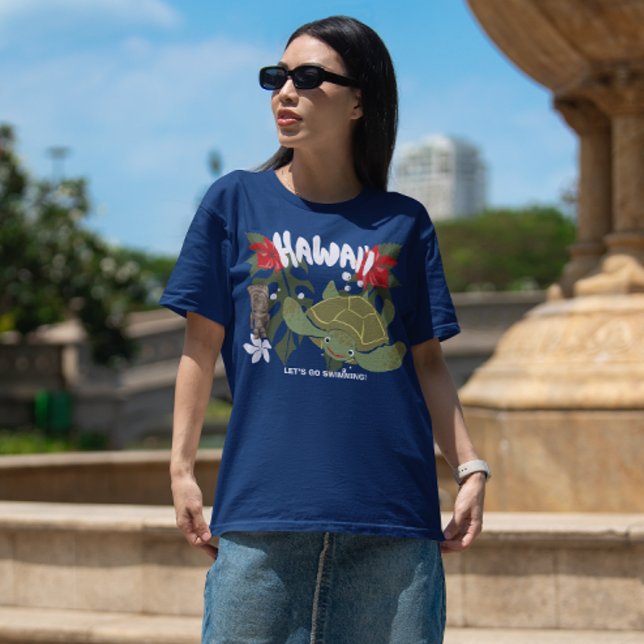 Camiseta Hawaii Cute Tropical Sea Turtle (Criador carregado)