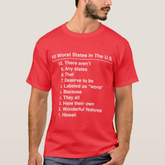 Camiseta Hawaii é o pior estado de sempre