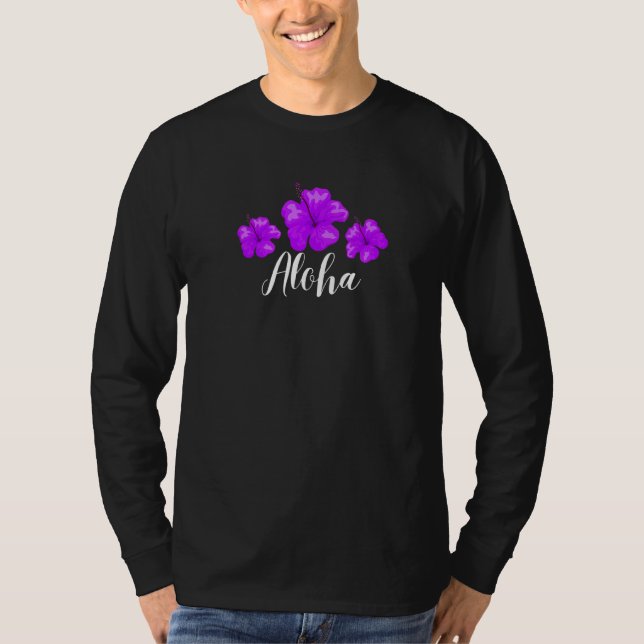 Camiseta Hawaii Hibiscus Flower Hawaiai Surfer Style Vinta (Frente)