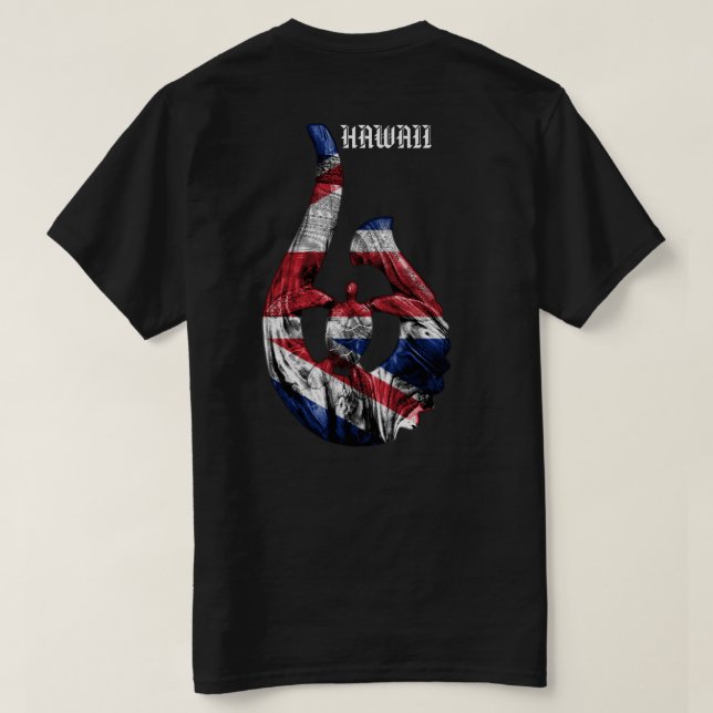Camiseta Hawaii Honu Tribal Hook HIFlag (Verso do Design)