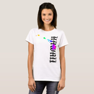 CAMISETA HAWAII ILHAS NEON RAINBOW