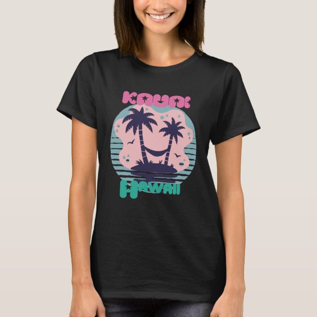 Camiseta Hawaii Kauai Vacation Palm trees Beach Ocean (Frente)
