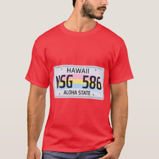 Camiseta Hawaii License Plate Oversize