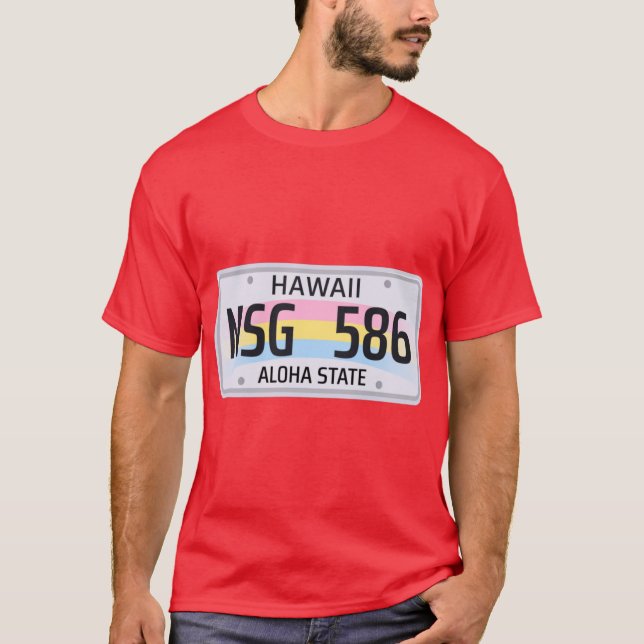 Camiseta Hawaii License Plate Oversize (Frente)