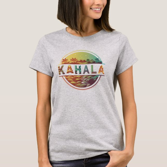 Camiseta Hawaii Palm Beach Tropical, praia de Kahala. (Frente)