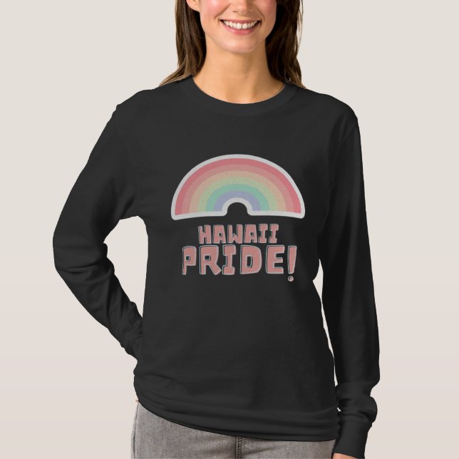 Camiseta Hawaii Pride LGBTQ Cute Rainbow Minimalist Pride (Frente)
