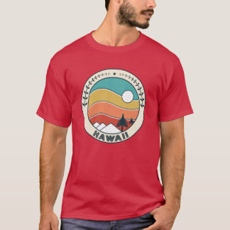 Camiseta Hawaii Retro Vintage Sunset Hawaii Mountain Souven
